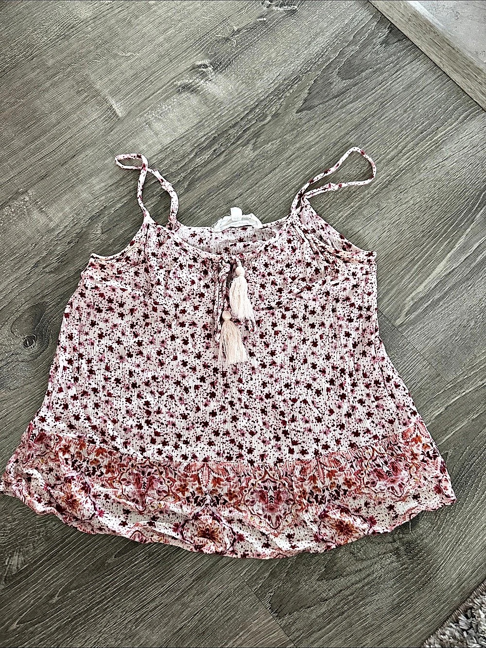 Hippie Rose Floral Cami in Pink & White Like New